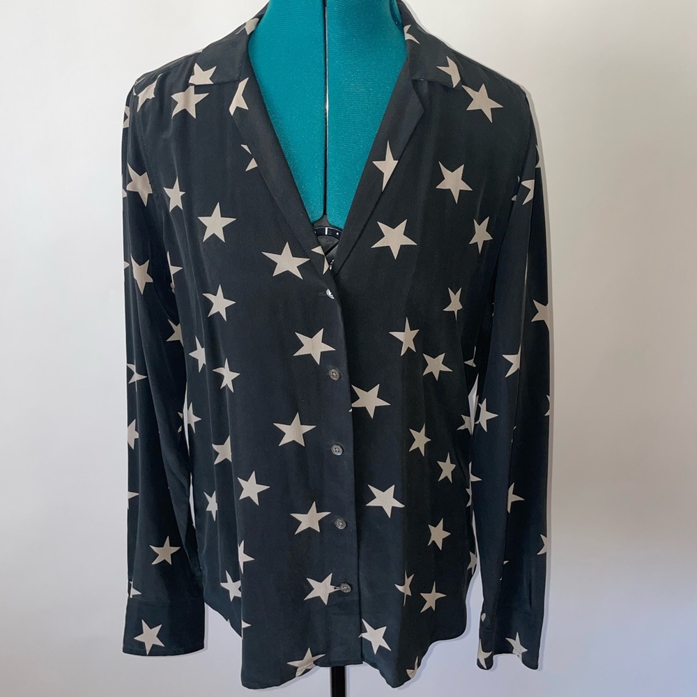Chic Equipment Black and White Rock Star Button-Down